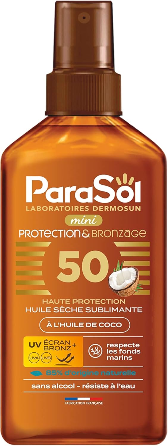Parasol Spray Mini Huile Sèche 50 FPS Protection & Bronzage