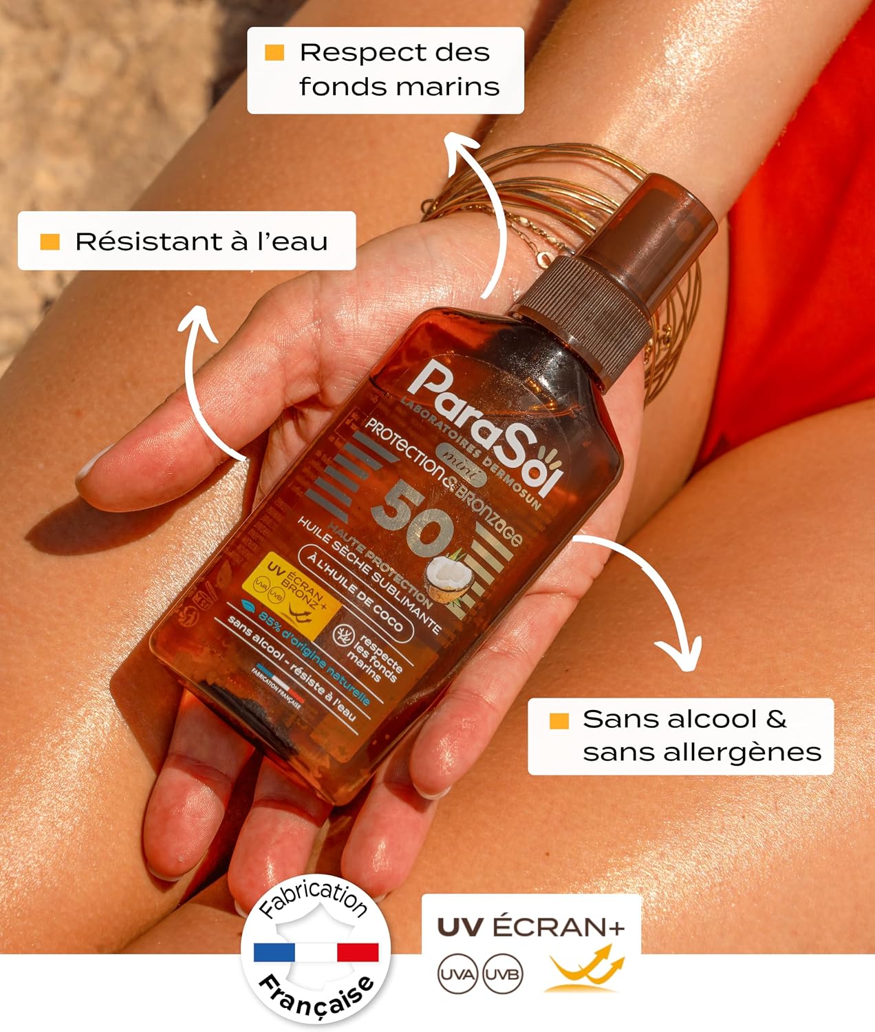 Parasol Spray Mini Huile Sèche 50 FPS Protection & Bronzage