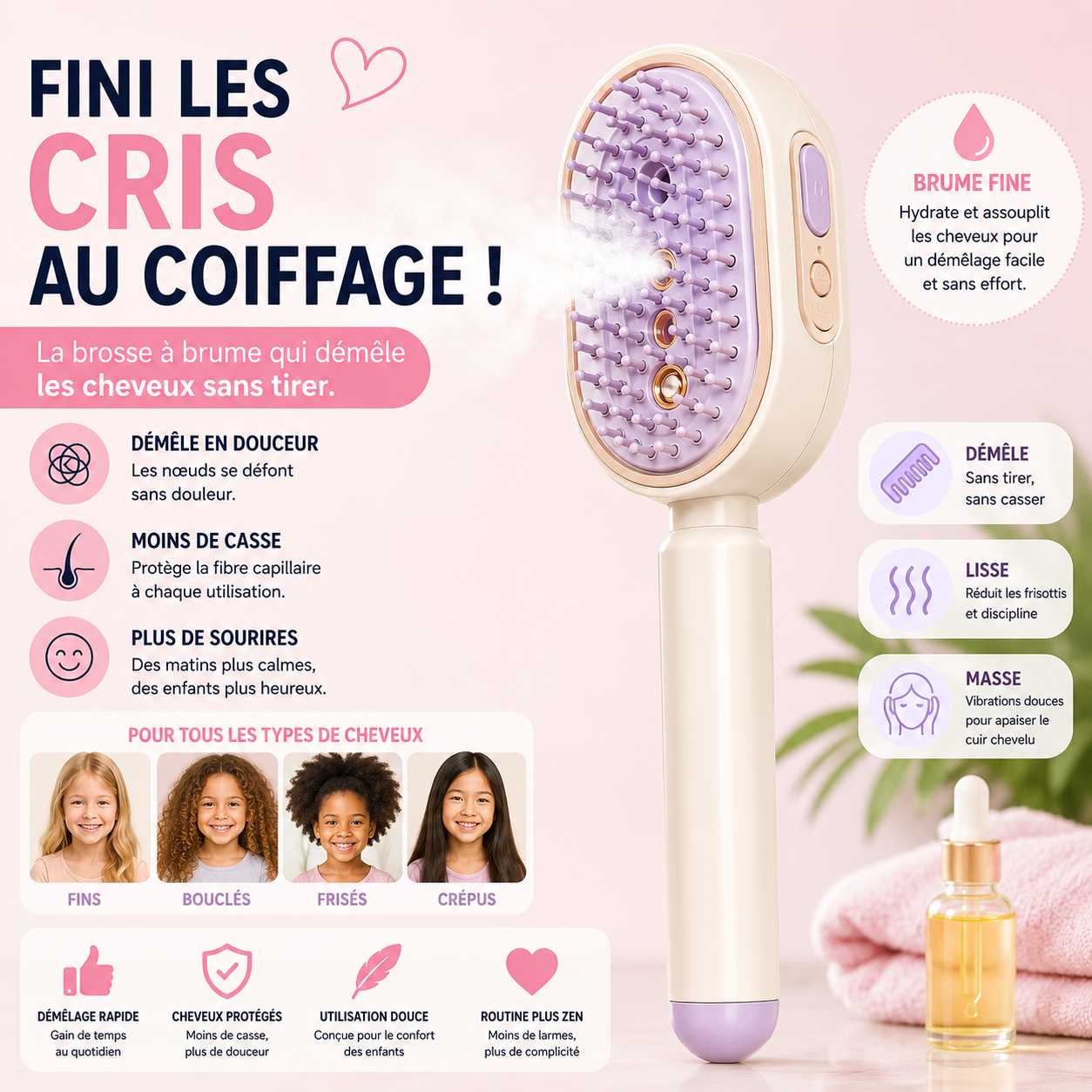 Brosse Démêlante à Vapeur